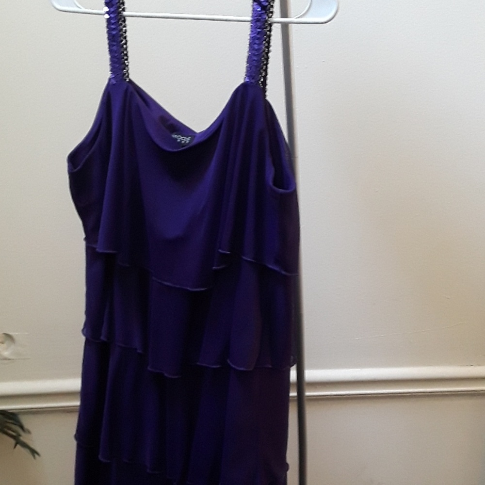 ENFOCUS TIER SEQUIN STRAP DRESS(PURPLE)